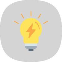 Light Bulb Flat Curve Icon vector