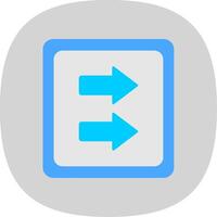 Fast Forward Flat Curve Icon vector