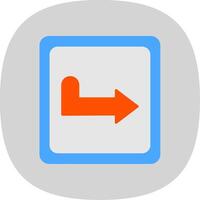 Turn Right Flat Curve Icon vector