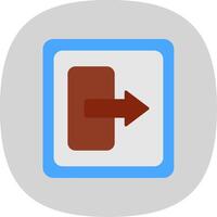 Log Out Flat Curve Icon vector