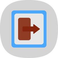 Log Out Flat Curve Icon vector