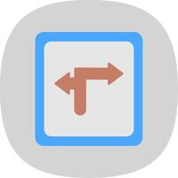 Turn Direction Flat Curve Icon vector