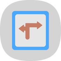 Turn Direction Flat Curve Icon vector