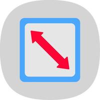 Right Down Flat Curve Icon vector