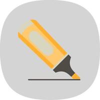 Highlighter Flat Curve Icon vector