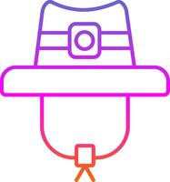 icono de gradiente de línea de sombrero vector