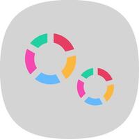 Pie Chart Flat Curve Icon vector