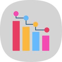 Stats Flat Curve Icon vector
