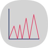 Graph Flat Curve Icon vector