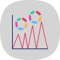 Graph Flat Curve Icon vector