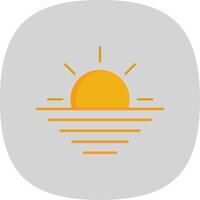 Sunset Flat Curve Icon vector