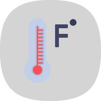 Fahrenheit grados plano curva icono vector