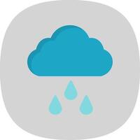 Rainy Flat Curve Icon vector