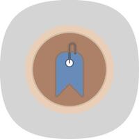 Tag Flat Curve Icon vector