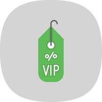 Vip Flat Curve Icon vector