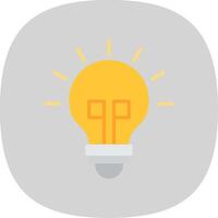 Light Bulb Flat Curve Icon vector