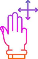 Three Fingers Move Line Gradient Icon vector