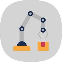 Robotic Arm Flat Curve Icon vector