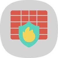 Firewall Flat Curve Icon vector