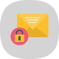 Private Message Flat Curve Icon vector