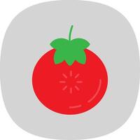 Tomato Flat Curve Icon vector