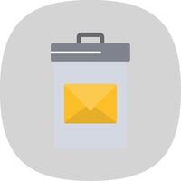 Delete Message Flat Curve Icon vector