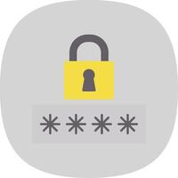 Password Flat Curve Icon vector