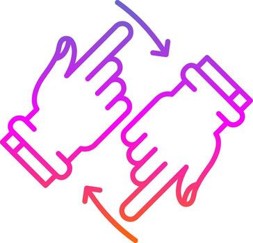 Rotate Two Hands Line Gradient Icon vector