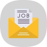 Job Offer Flat Curve Icon vector