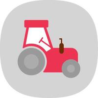 Tractor Flat Curve Icon vector