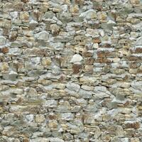 Old wall stone texture and background with rustic tiles design photo