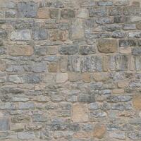 Old wall stone texture and background with rustic tiles design photo