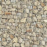 Old wall stone texture and background with rustic tiles design photo