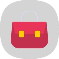 Shoulder Bag Flat Curve Icon vector