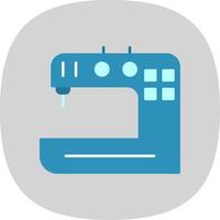 Sewing Machine Flat Curve Icon vector