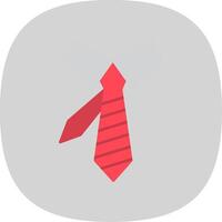 Tie Flat Curve Icon vector
