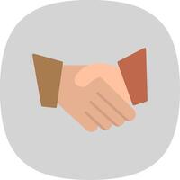 Hand Shaking Flat Curve Icon vector