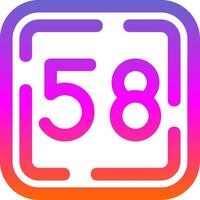 Fifty Eight Line Gradient Icon vector