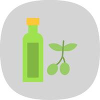 Olive Oil Flat Curve Icon vector