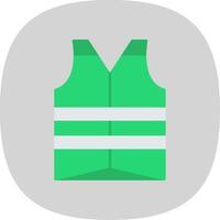 Vest Flat Curve Icon vector