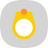 Mens Ring Flat Curve Icon vector