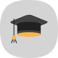 Mortarboard Flat Curve Icon vector