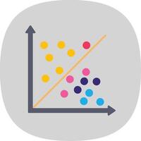 Scatter Graph Flat Curve Icon vector