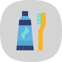 Tooth Paste Flat Curve Icon vector