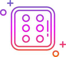 Dice six Line Gradient Icon vector