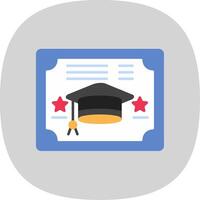 diploma plano curva icono vector