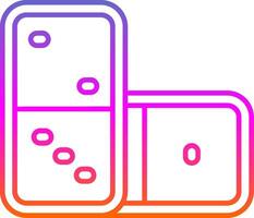 icono de gradiente de línea de dominó vector