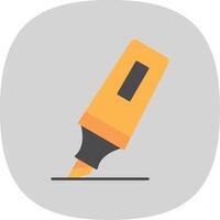 Highlighter Flat Curve Icon vector