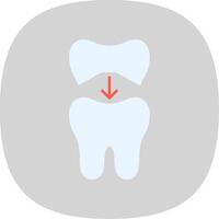 Tooth Cap Flat Curve Icon vector