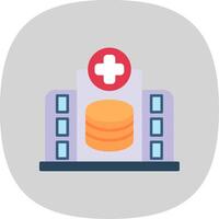 Hospital Database Flat Curve Icon vector